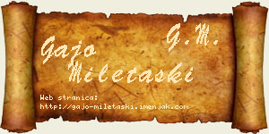 Gajo Miletaški vizit kartica